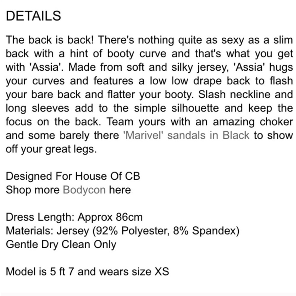 HOUSE OF CB BACKLESS DRESS - Picture 5 of 5